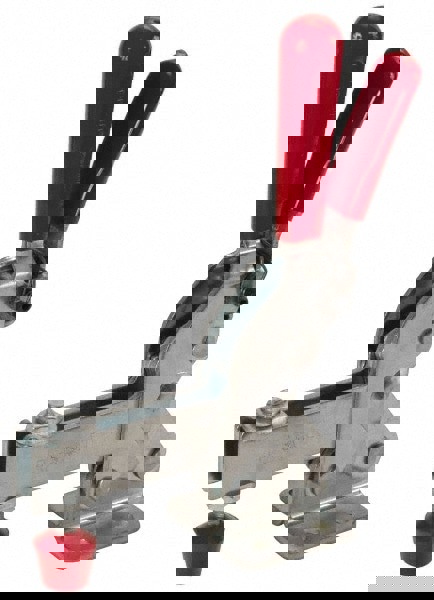 Manual Hold-Down Toggle Clamp: Vertical, 1,400 lb Capacity, U-Bar, Flanged Base